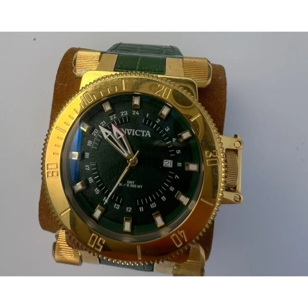 #W015 Invicta Coalition Forces 29250 Swiss Quartz 51mm Green Leather Men's Watch